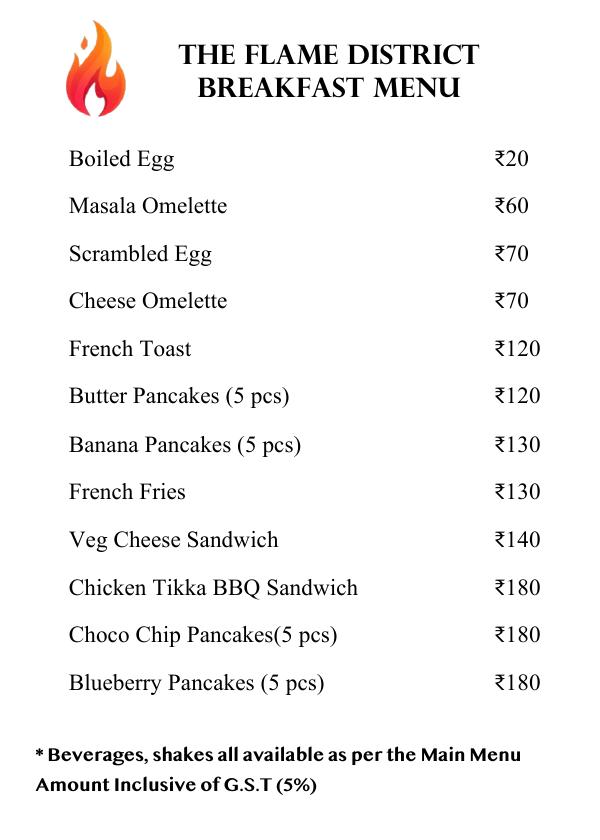 Breakfast Menu